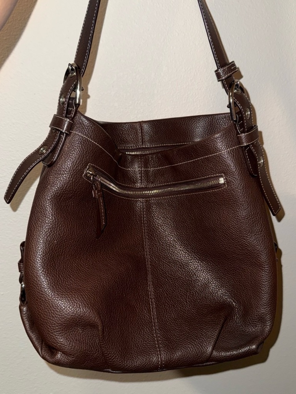 Coach Soft Milled Leather Brown Hobo  Shoulder Bag